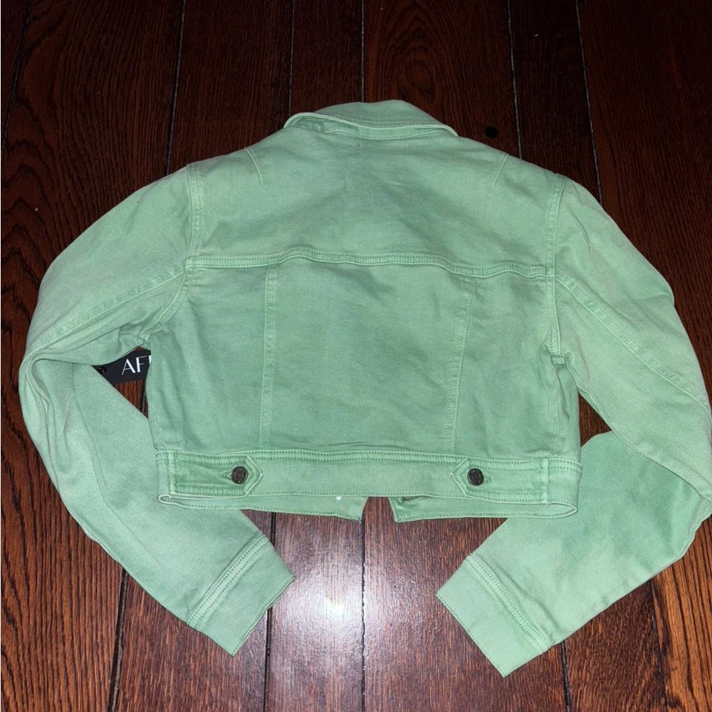 AFRM Mint Green cropped Button-Up Jean Jacket denim NWT S sold trend top viral